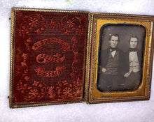 Load image into Gallery viewer, 1/4 Daguerreotype of Two Well-Dressed Men, Identified Buffalo NY Photographer
