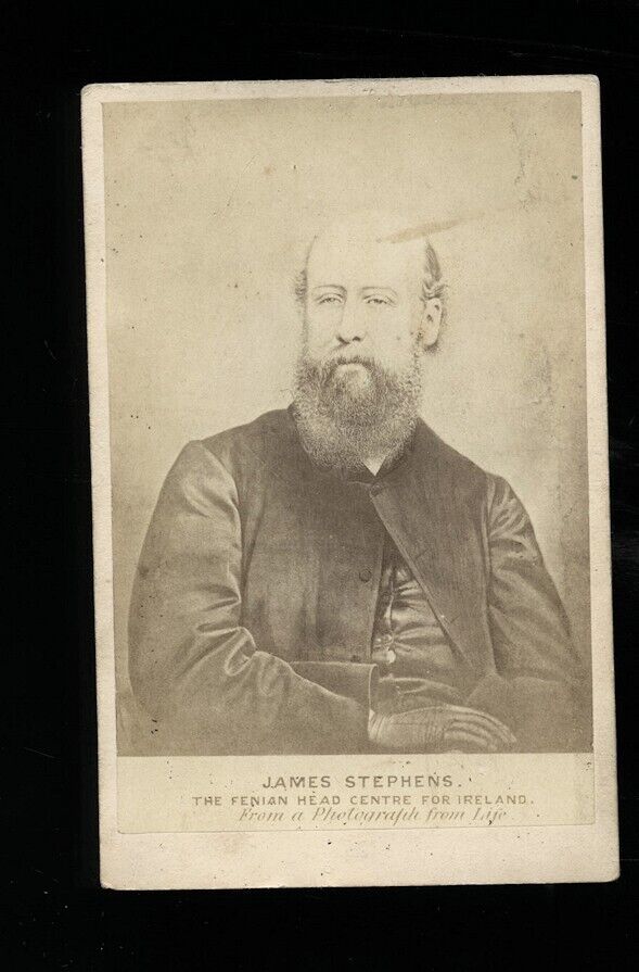RARE 1800s CDV PHOTO JAMES STEPHENS FENIAN BROTHERHOOD IRISH REPUBLICAN BELFAST