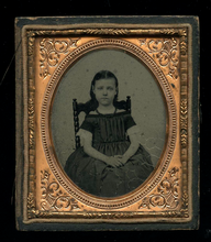 Load image into Gallery viewer, 1/6 Ambrotype Photo of a Sad Little Girl
