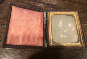 1/6 Daguerreotype Pretty Woman & Her Daughter Little Girl in Tinted Red Dress!