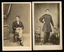 Load image into Gallery viewer, SET OF 2 1860s CDV PHOTOS BRITISH NAVY SAILOR OFFICER UNIFORM &amp; CIVILIAN CLOTHES

