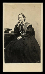 pretty woman with books 1860s cdv photo boston massachusetts famous?