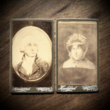 Load image into Gallery viewer, Two CDV Photos Revolutionary War Era Man &amp; Woman Locket &amp; Painting Portraits
