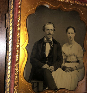 1850s Ambrotype Photo Nice Looking Young Couple Wedding Portrait?