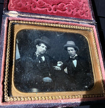 Load image into Gallery viewer, 1/6 1850s Dag Men Holding Gold Rush Nugget ? Strong Evidence &amp; Potential ID
