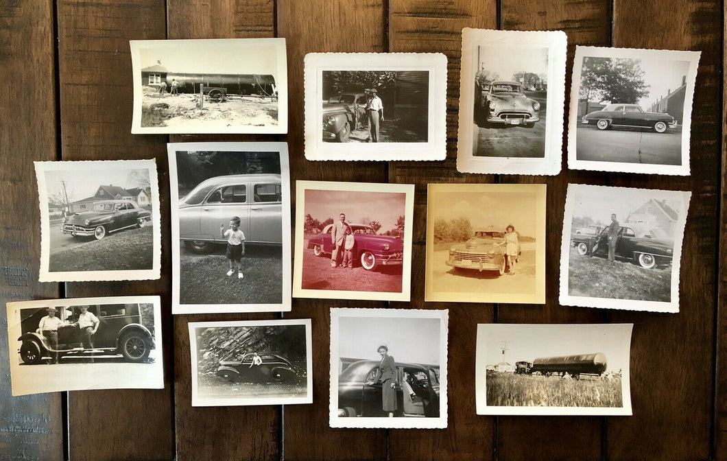 Big Lot Vintage Car Automobile Farm Snapshot Photos / Kodak 1940s 1950s Packard