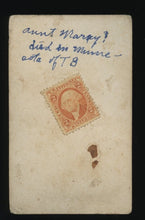 Load image into Gallery viewer, Aunt Mary Died of Tuberculosis Man &amp; Woman Civil War Tax Stamp 1 860s CDV Photo

