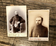 Load image into Gallery viewer, Two Antique Photos Bearded Men with Gigantic Big Beards - Illinois 1880s 1890s
