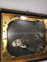 Load image into Gallery viewer, 1/6 Daguerreotype Pretty Woman, Book on Table, Painted Gold Jewelry, Tinted
