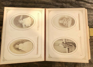 High Quality 1800s Leather Album Many ID'd People Cabinet Cards CDVs Tintype 61A