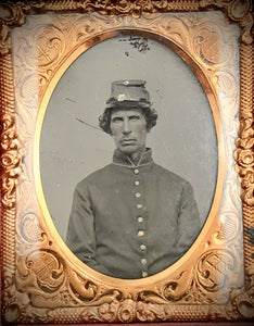 1/9 Tintype Civil War Soldier 1860s Photo in Case