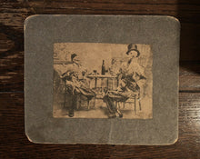 Load image into Gallery viewer, antique 1900s Human Skeletons getting drunk - funny macabre photo
