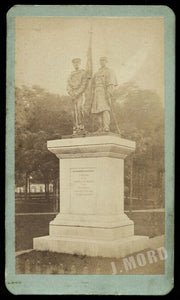 CDV Photo of Civil War Soldiers & Sailors Monument Statue in Erie Pennsylvania