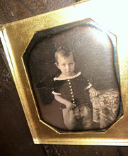Load image into Gallery viewer, 1/6 1840s Daguerreotype Little Boy with Painted Gold Buttons
