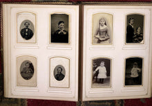 Load image into Gallery viewer, Quality Leather Antique Photo Album 93 1860s + Later CDV Cabinet Tintype Photos
