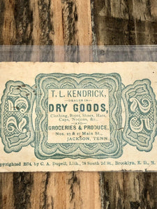 Antique 1870s Dry Goods 25 Cent Coupon! Double-Sided / Jackson Tennessee Store