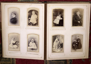 Quality Leather Antique Photo Album 93 1860s + Later CDV Cabinet Tintype Photos