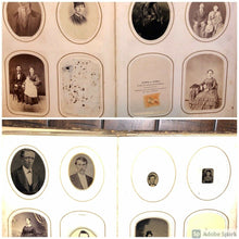 Load image into Gallery viewer, 1860s Antique Photo Album Silver Lake Indiana CDV &amp; Tintype Civil War Tax Stamps
