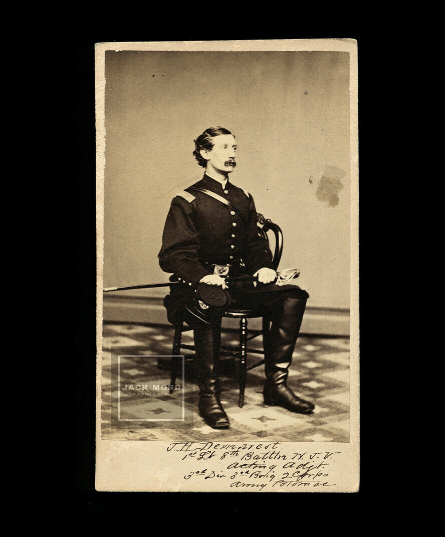 CDV of Identified Civil War Soldier James H. Demarest - Signed