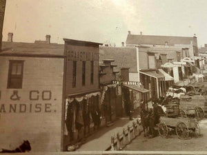 Antique Photo Street Scene Alcester South Dakota Storefronts Signs Framed