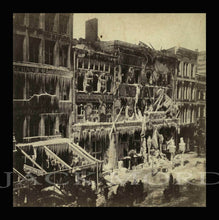 Load image into Gallery viewer, 1860s SV Photo PT Barnum&#39;s New York Museum After Being Destroyed by Fire
