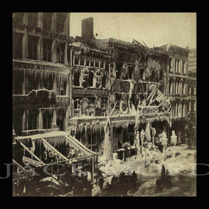 1860s SV Photo PT Barnum's New York Museum After Being Destroyed by Fire