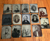 Big Lot of 14 Full or Whole Plate Tintype Photos Poss Post Mortem Antique 1800s