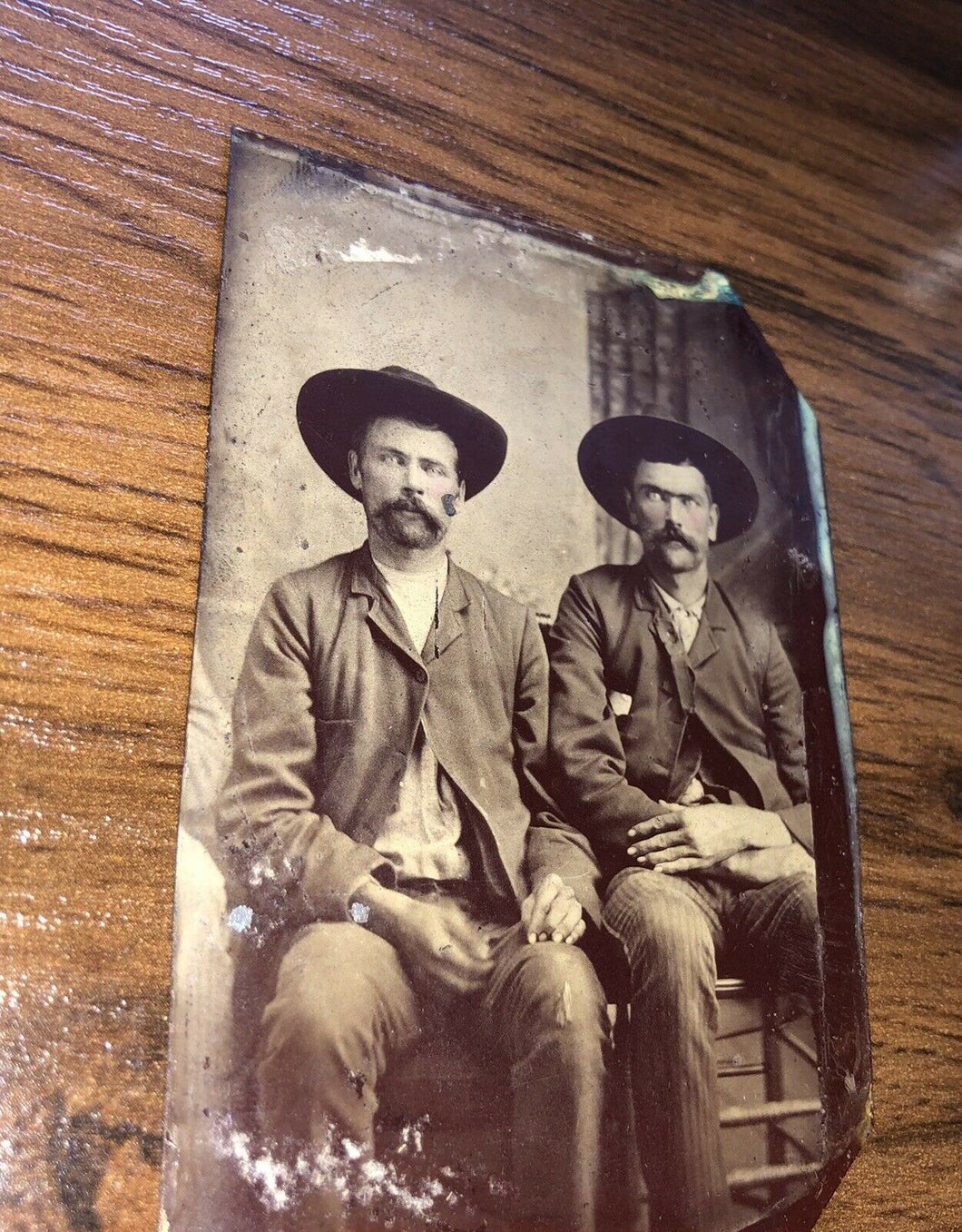 1870s or 1880s Tintype Photo Two Southern Men, One ID'd from Wicksburg Alabama