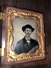 Load image into Gallery viewer, Civil War / 1860s Tintype Photo of a Man in Union Harvested Wheat Memorial Case
