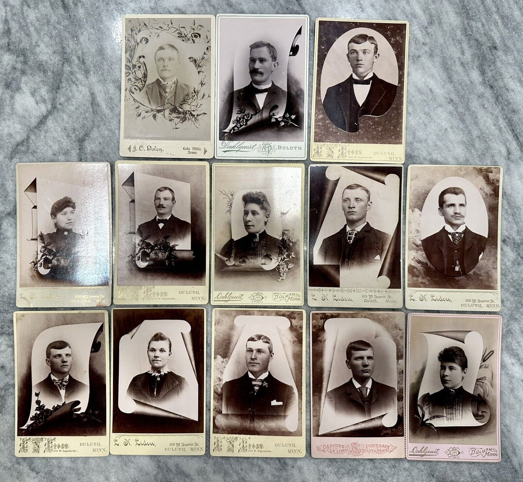 Big Lot Of Memorial / Mourning Scroll Graphic Cabinet Card Photos Antique 1800s