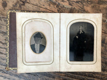 Load image into Gallery viewer, Small Leather Album with a Few 1860s and Later Tintype &amp; CDV Photos
