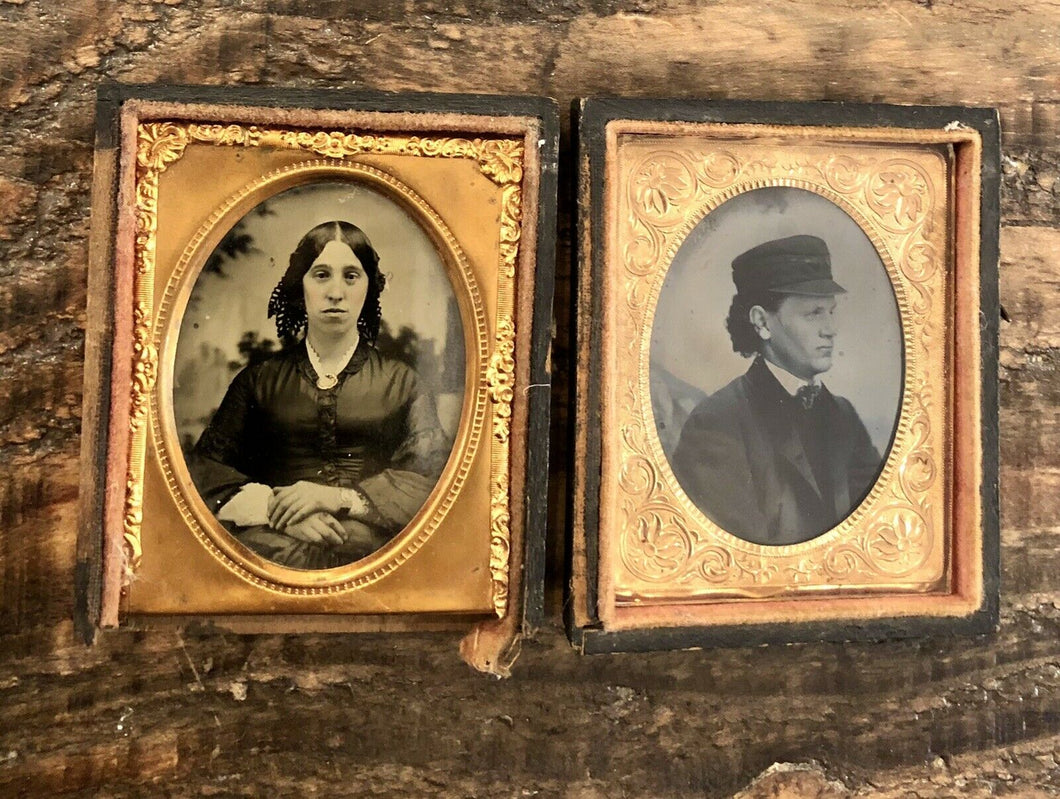 Ambrotype and Tintype, Man and Woman, 1850s 1860s