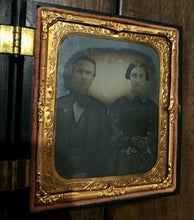 Load image into Gallery viewer, 1860s Ambrotype of a Couple in &quot;Farm Boy&quot; Union Case
