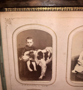 HQ 1860s Photo Album 104 CDVS Tintypes Dogs Hidden Mother Civil War Soldier Many ID