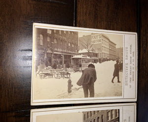 Rare Photographer A.V. Brown's "DETECTIVE SHOTS" Great Blizzard of 1888 2 Photos