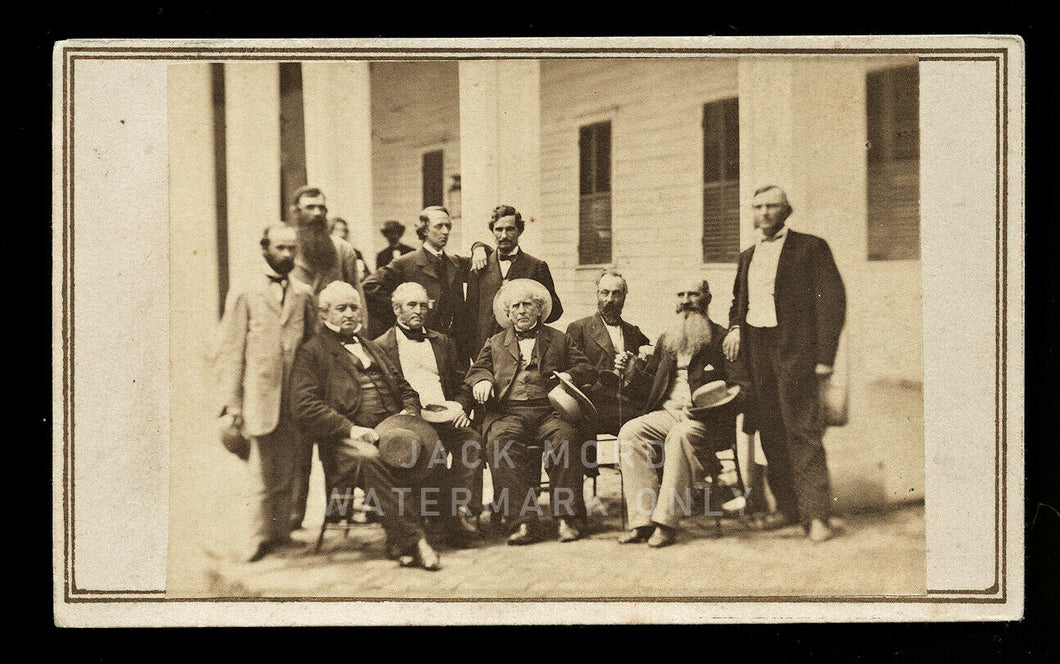 1860s CDV Outdoor Group @ Clarendon Hotel in Saratoga Springs New York