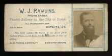 Load image into Gallery viewer, Rare 1800s Wichita Kansas Photographer Advertising Business Card with Portrait
