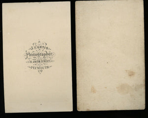 SET OF 2 1860s CDV PHOTOS BRITISH NAVY SAILOR OFFICER UNIFORM & CIVILIAN CLOTHES