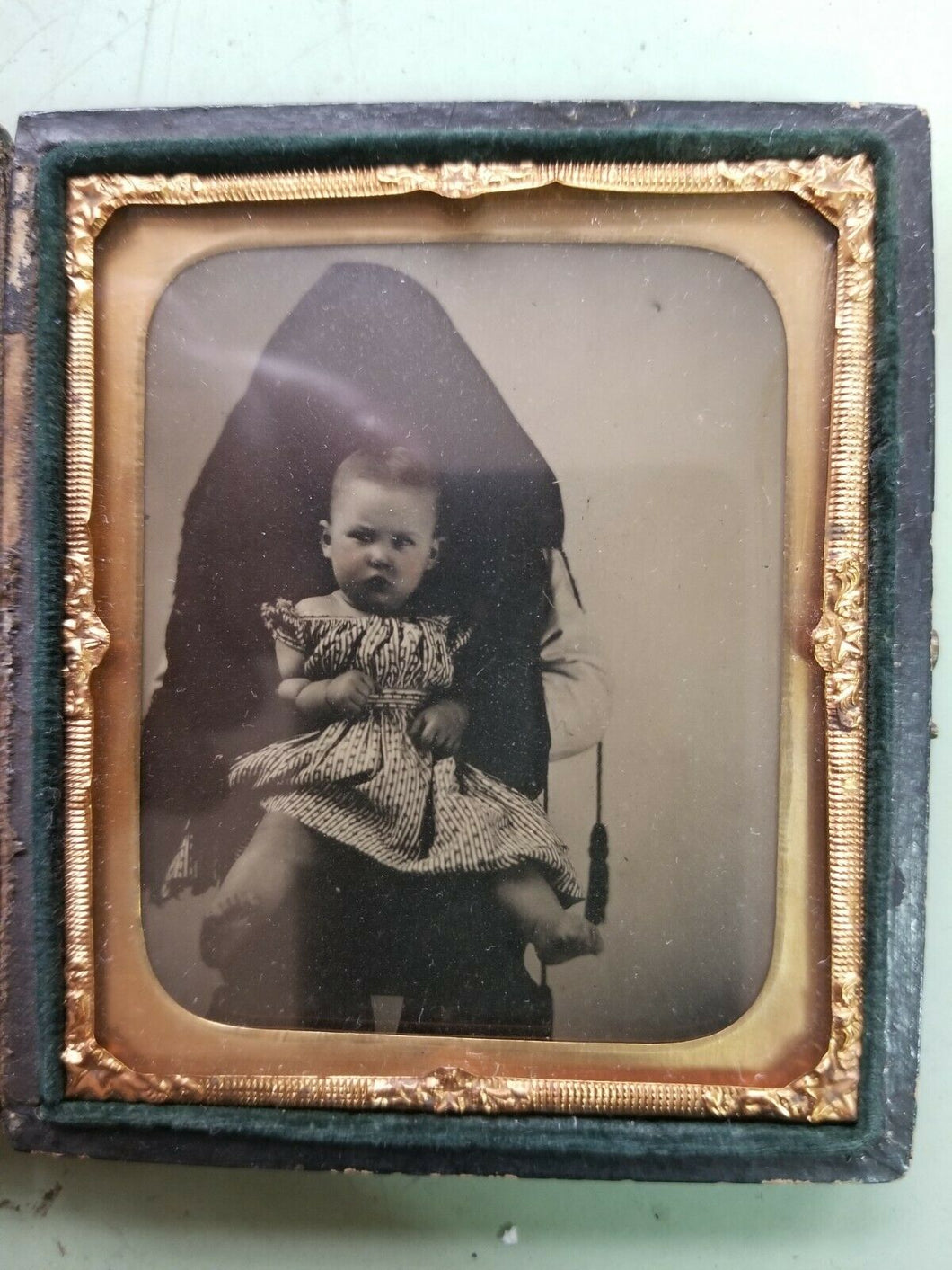 Rare Hidden Father Ambrotype! 1/6 Photo 1850s Hidden Mother Int Creepy Unusual