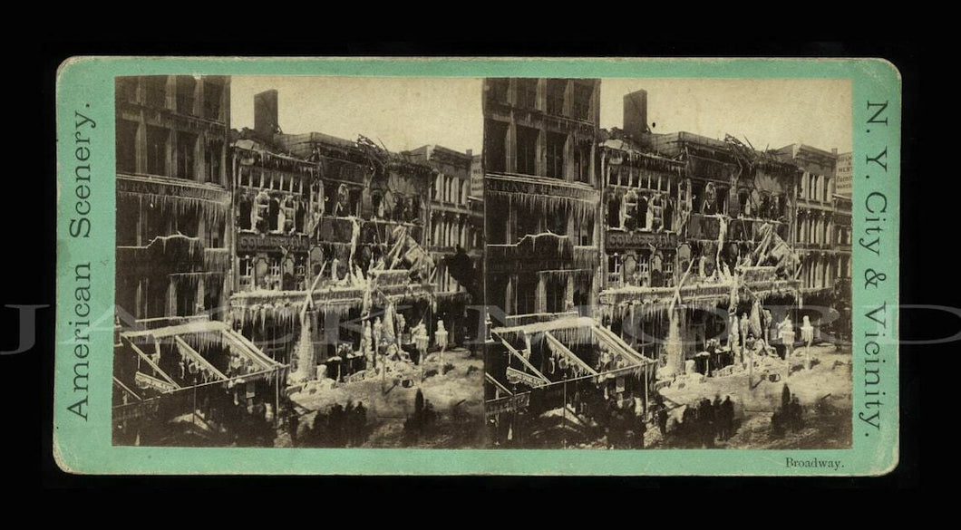 1860s SV Photo PT Barnum's New York Museum After Being Destroyed by Fire