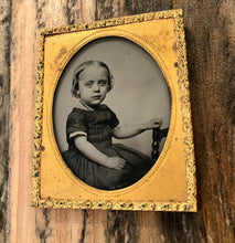 Load image into Gallery viewer, Cute Little Girl 1/9 1850s Ambrotype
