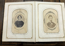 Load image into Gallery viewer, 1860s Photo Album ID&#39;d CDV Tintype Photos Michigan Massachusetts Photographer?
