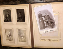 Load image into Gallery viewer, Big Leather Album 101 Antique Photos New York Pennsylvania 1860s 1870s 1880s IDs
