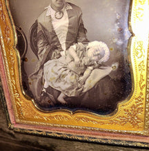 Load image into Gallery viewer, 1/6 1850s Daguerreotype Pretty Woman Holding Sleeping Baby, One Shoe Missing
