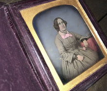 Load image into Gallery viewer, Hand Tinted Color Daguerreotype of Woman Holding Flower, Leather Case, Sealed
