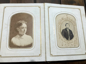1860s Photo Album ID'd CDV Tintype Photos Michigan Massachusetts Photographer?