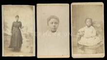 Load image into Gallery viewer, Antique CDV Photos ID&#39;d Black Woman &amp; her Daughters Topeka Kansas photographers
