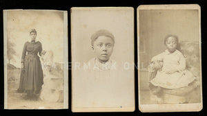 Antique CDV Photos ID'd Black Woman & her Daughters Topeka Kansas photographers
