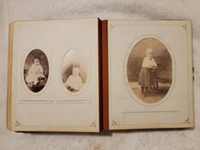 Load image into Gallery viewer, Leather Victorian Photo Album with CDVs &amp; Cabinet Cards New York
