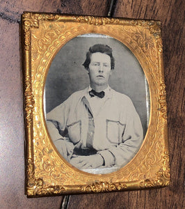 Confederate Civil War Soldier in Battle Shirt 1/6 Ambrotype Arkansas